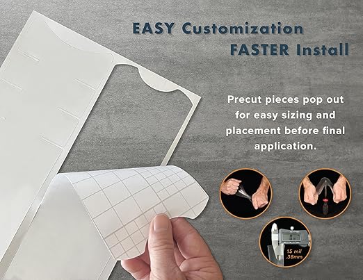 Precut Bike Frame Protection Tape- High Impact Clear Vinyl Wrap Includes 4 Sheets (8.5”x14.5) eBike, MTB Frame Protection, Protects from Scratches and Dings (Glossy Clear)