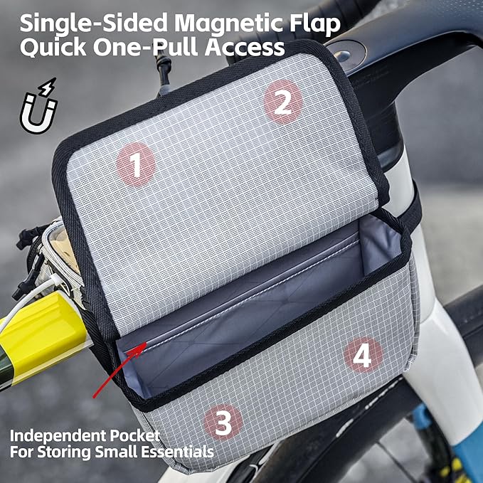 Rhinowalk Bike Frame Top Tube Bag with Touchable Phone Holder Side Pockets Bicycle Bag with Sensitive Touch Screen
