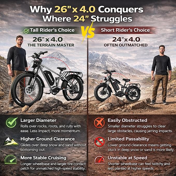 Apex 50 Electric Bike Dual Motor for Adults (CA Immediate-De'livery) 52V 25AH/48V 25AH, 26" Fat Tires Full Suspension 35MPH/100Mile, Hydraulic Brake
