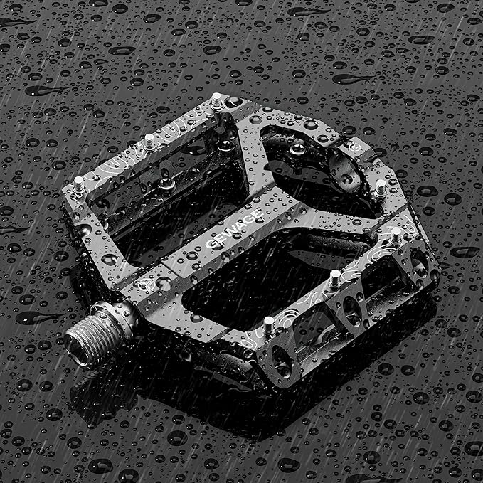 Road/Mountain Bike Pedals -Non-Slip Bicycle Flat Pedals Aluminum 9/16" - 3 Sealed Bearing Lightweight Platform Pedals for Road Mountain BMX MTB Bike