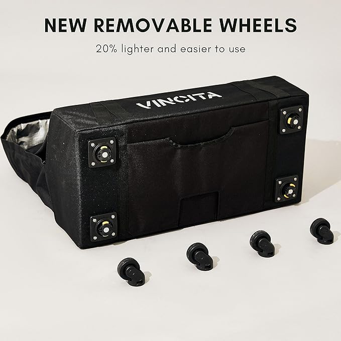 Vincita Soft Transport Bag for Folding Bikes with 4 Spinner Wheels – Travel Case Fits 20" Wheels – Padded Bicycle Carrier with Garment Storage