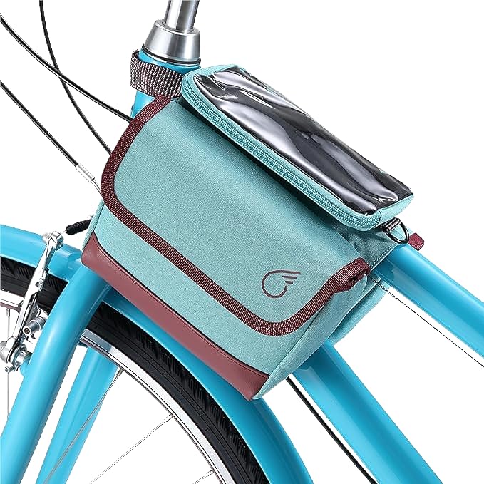 sixthreezero Frame Mount Bike Bag, Waterproof Universal Bicycle Pouch, Double Sided Cargo Storage Bags for Top Tube with Phone Holder