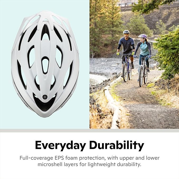 Schwinn Thrasher Helmet for Adults, Size 58-62 cm for Riders Ages 14+, Microshell, Adjustable Dial & Straps, Interior Padding, Air Vents, Lighted or Unlit, Visor, Adult Bike Helmet
