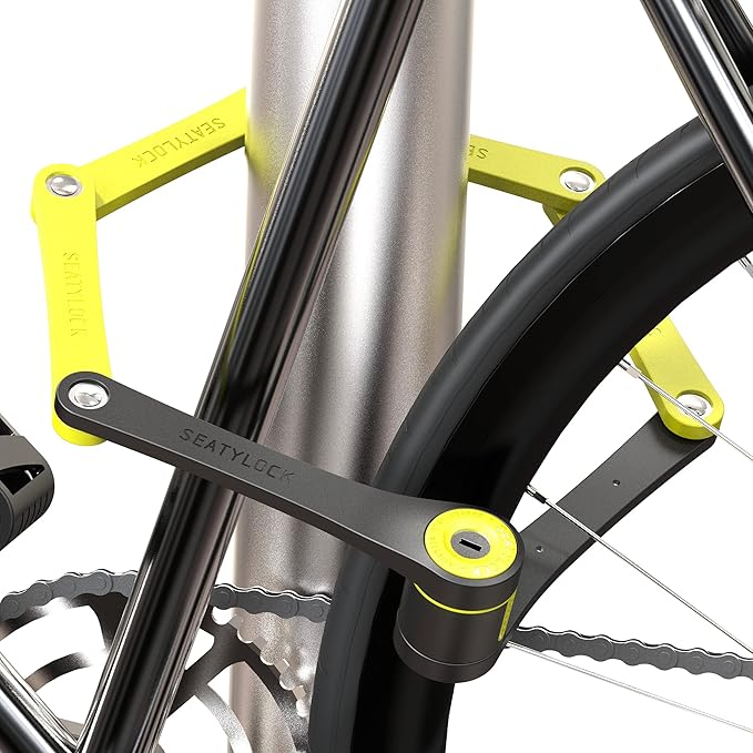 Seatylock FoldyLock Compact Folding Bike Lock - Award Winning Patented Lightweight High Security Bicycle Lock - Heavy Duty Anti Theft Smart Secure Guard with Keys & Case for Bikes or Scooters