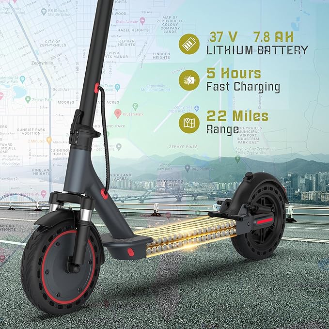 8.5" E Scooter for Adults 19/22 MPH 350/500W Motor 187.2/288.6/441WH Battery, Motorized Scooter Up to 22 Miles Range, Foldable Bearing 265 LBS/APP Control