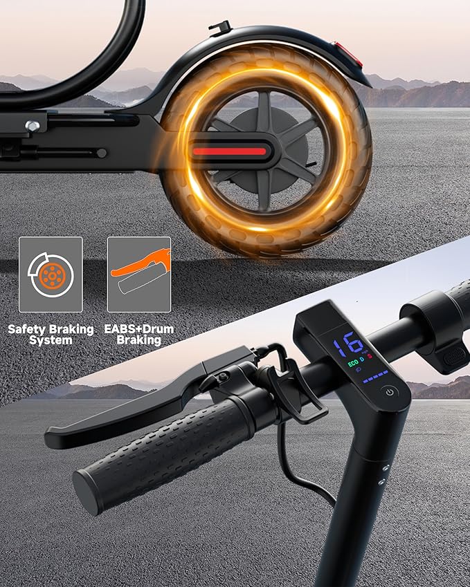 Folding Electric Scooter for Adults with Seat- 19MPH & 21-Mile Range, 350W Motor, 8.5" Solid Tires with App Control & Dual Brake System - UL2272 Certified Commuter E-Scooter