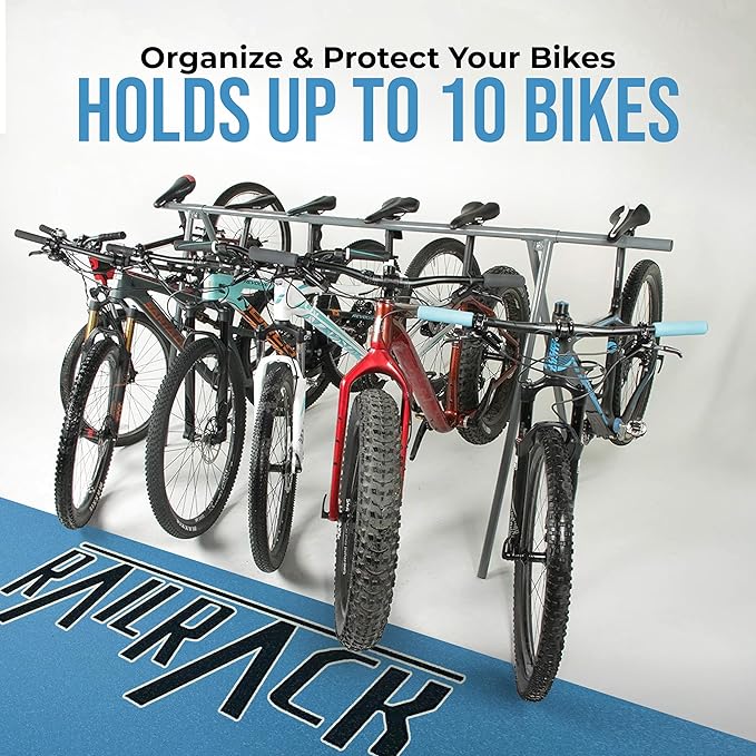 Stationary Outdoor Indoor Bike Rack – Holds Up to 10 Bicycles | Heavy Duty Floor Bike Storage Rack for Garage, Yard, or Home Organization | Easy Assembly Metal Bicycle Stand for Road & Mountain Bikes
