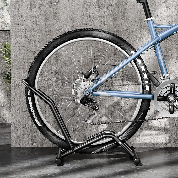 Bike Floor Stand Indoor Bike Stand for Garage/Home,Adjustable Bicycle Parking Stand Fit for 16"-29" Wheel Mini/Mountain/Road Bikes Heavy Duty Metal
