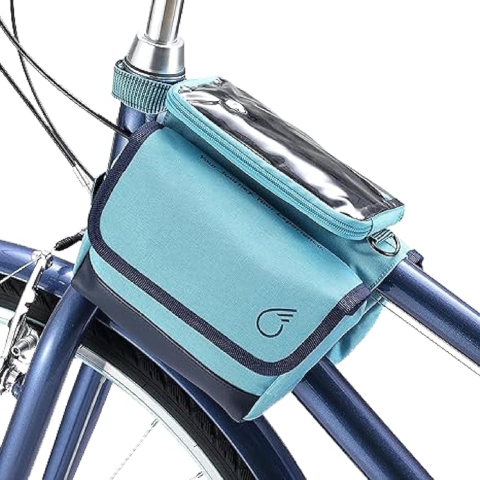 sixthreezero Frame Mount Bike Bag, Waterproof Universal Bicycle Pouch, Double Sided Cargo Storage Bags for Top Tube with Phone Holder