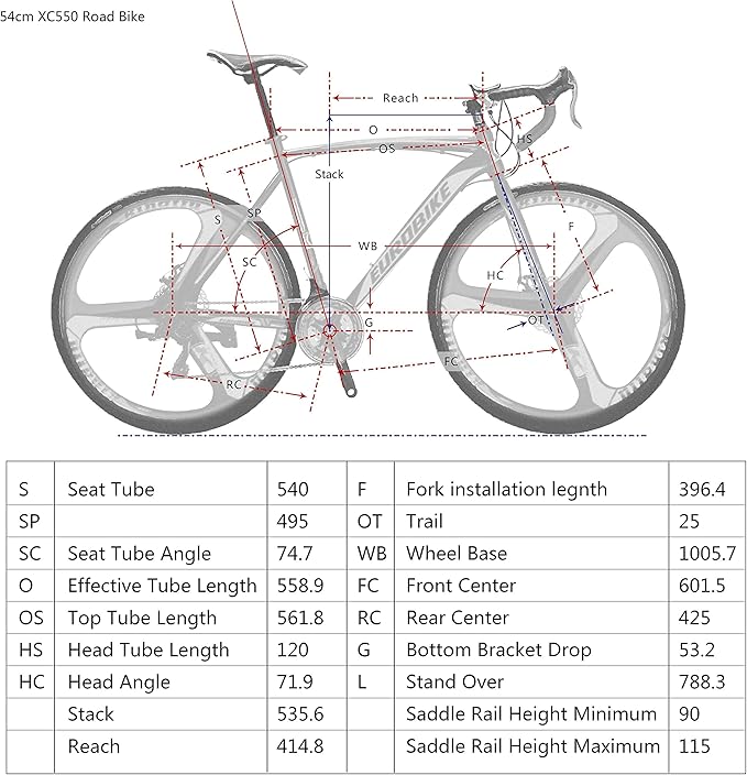 EUROBIKE Road Bike,700C Wheels 21 Speed Disc Brakes,Mens or Womens Bicycle,54cm/49cm Frame