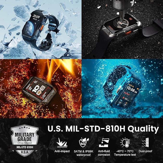 GPS Smart Watch for Men Women, 3D Curved Glass, Full Stainless Steel Body, 6 Satellite Positioning, Compass, 50M Waterproof, Answer/Make Call, 1.64" AMOLED Screen, Compatible for Android iOS