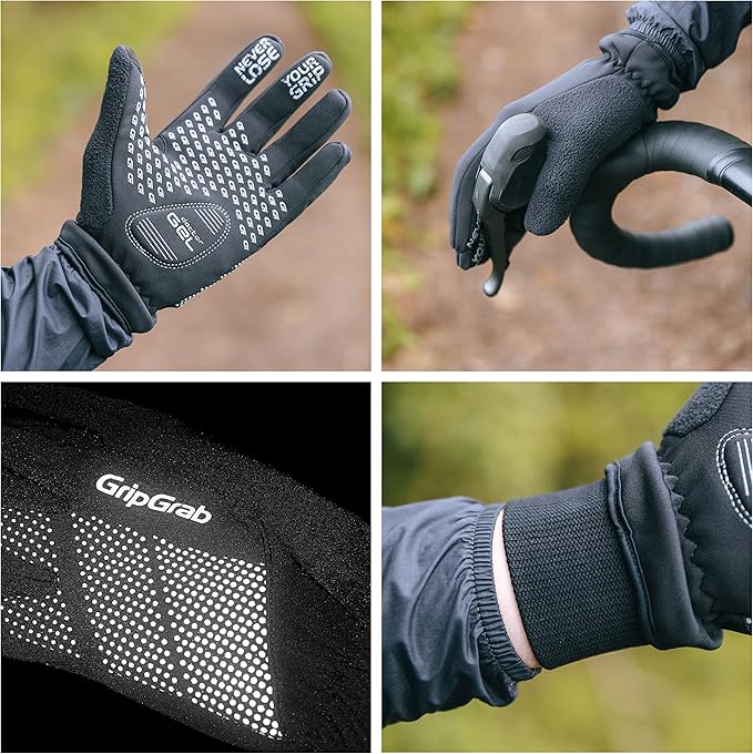 GripGrab Ride Windproof Winter Cycling Gloves Thermal Full Finger Padded Fleece Lined Cold Weather Warm Bicycle Glove