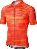 LAMEDA Men's Cycling Jersey Breathable Lightweight Short Sleeve Elastic Pro Road Bike Shirt Full Zip
