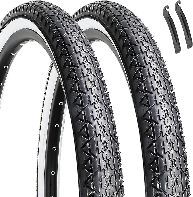 Hycline 26x2.125 Cruiser Bike Tires Set: 2-Pack 26-inch Premium Butyl Rubber High-Performance Folding Replacement Bicycle Tires for Beach Cruiser and Urban Commuting Bicycle