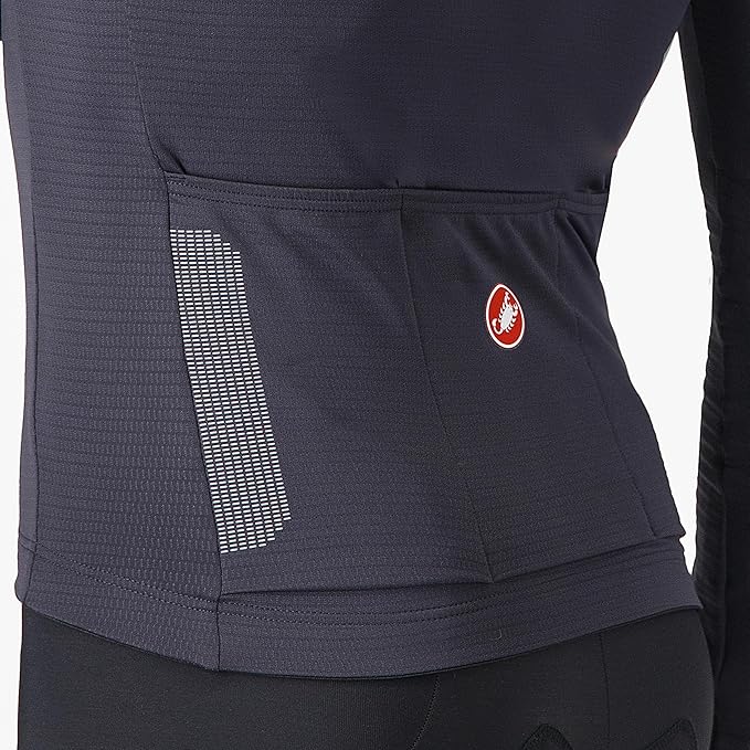 CASTELLI Men’s Puro 4 Jersey, Long Sleeve Mid-Weight Reflective Cycle Apparel for Early Morning Cool Road Cycling & Biking