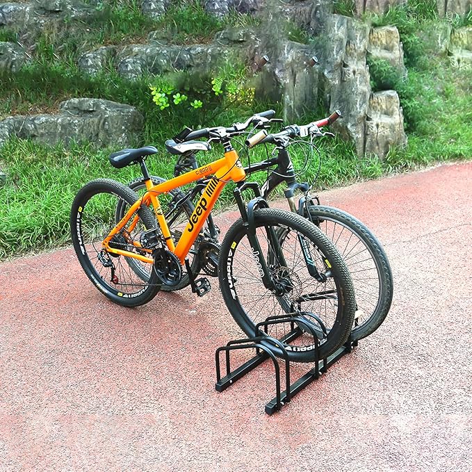 Bikes Floor Stand Bike Parking Rack Garage Bike Storage Stand Bicycle Storage Organizer for Mountain Bike, Road Bike Fit 22-28" Wheel Stand Tire Width 2.2"