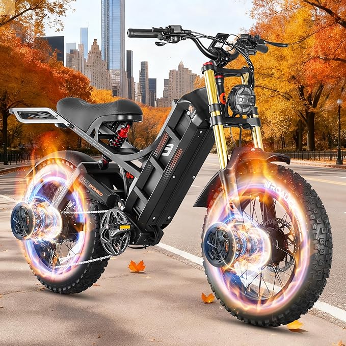eAhora 2025 Romeo Ultra/Romeo 2 Peak 3000W/2500W 42/40 Mph Electric Bike for Adults 60V 70Ah/52V 60Ah 100-200Miles Long Range Ebike 26" Fat Tire Full Suspension Electric Bicycle