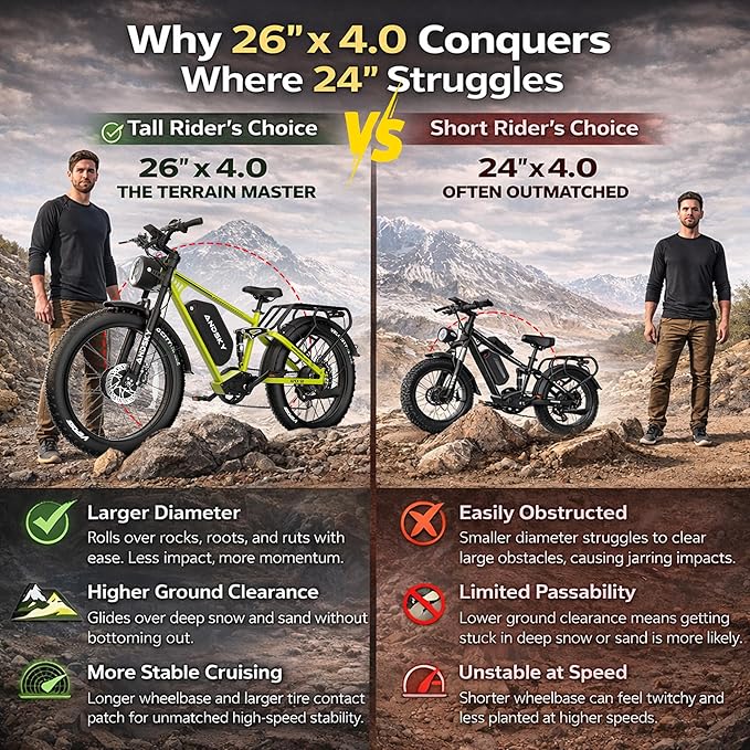 Apex 50 Electric Bike Dual Motor for Adults (CA Immediate-De'livery) 52V 25AH/48V 25AH, 26" Fat Tires Full Suspension 35MPH/100Mile, Hydraulic Brake
