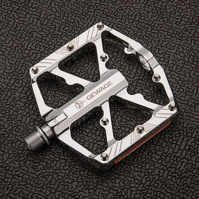 Bike Pedals 9/16 Inch - Bicycle Pedals with Reflectors - 3 Sealed Bearings MTB Pedals Wide Platform Pedals for Mountain Bike, BMX, Road Bike Pedals