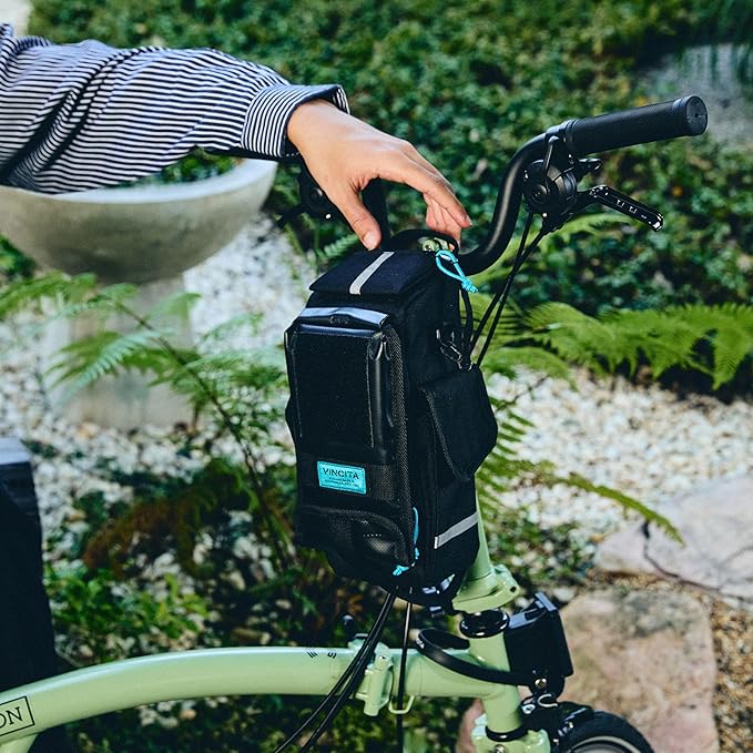 Vincita Supernova Stem Bag – 3-in-1 Bike Cockpit Organizer with Waterproof Phone Mount & Bottle Holder – KLICKfix Quick-Release Adapter – 2L Handlebar Storage for Folding Bikes & Commuters