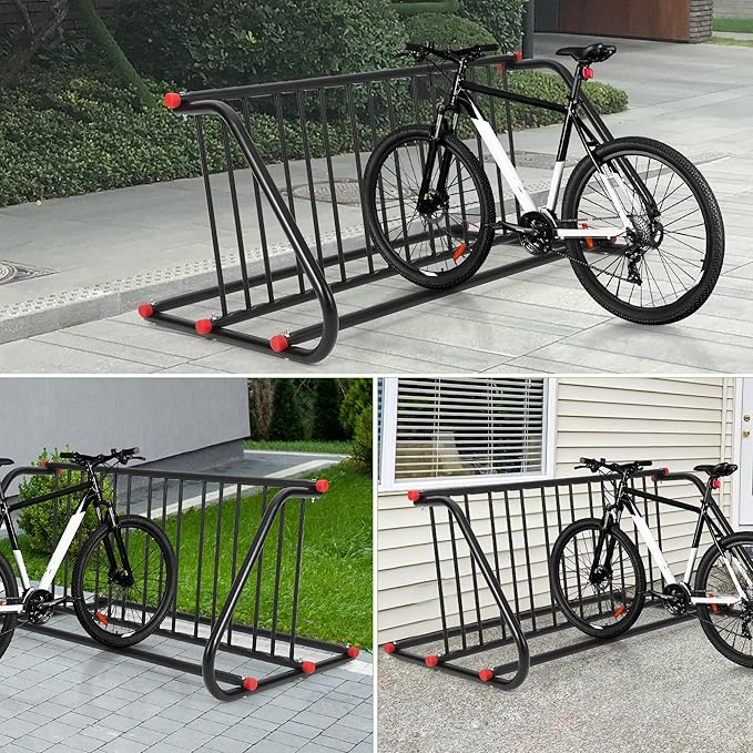 Commercial Grid Bike Rack, Double Sided Bike Rack Stand Ground, 10-Bike Capacity Bicycle Storage Stand, Power Coated Steel Floor Parking Stand for Garages, Stores, Schools and Universities