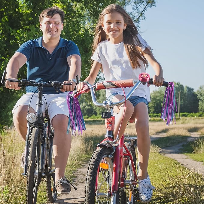 Kids Bike Bell with 2 Pcs Bike Streamers for Girls, Cute Children's Bicycle Accessories