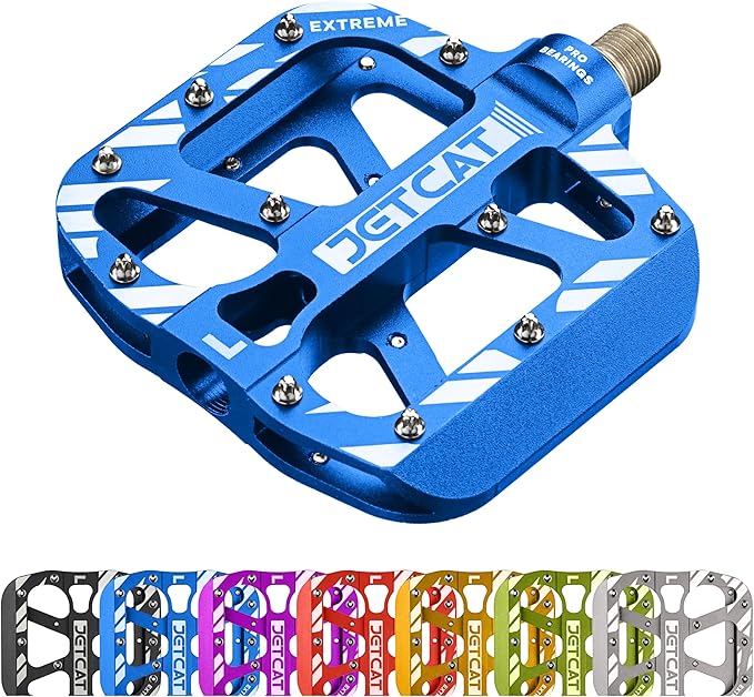 Mountain Bike Pedals Flat - MTB Pedals Flat, Bicycle Pedals, Road Bike Pedals, BMX Pedals, for BMX MTN Road Gravel EBike, Specialized Parts, Adults, Aluminum Metal Stamp 9/16"