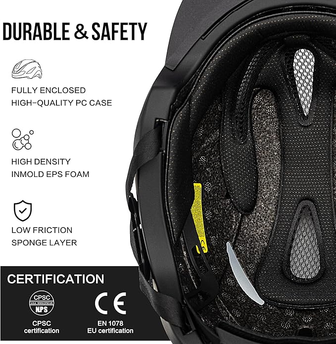LUMDEER DARKNIGHT Bike Helmet - LED Turn Signals Front & Rear Light Rechargeable, Visor, Goggles for Ebike,Scooter Commuting, Adjustable Bicycle Helmets for Adults Men Women