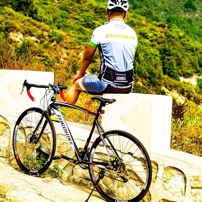 EUROBIKE Road Bike,49 /54cm Frame Road Bicycle for Men and Women,21 Speed Adult Bike,Disc Brake 700C Bike,Blackwhite