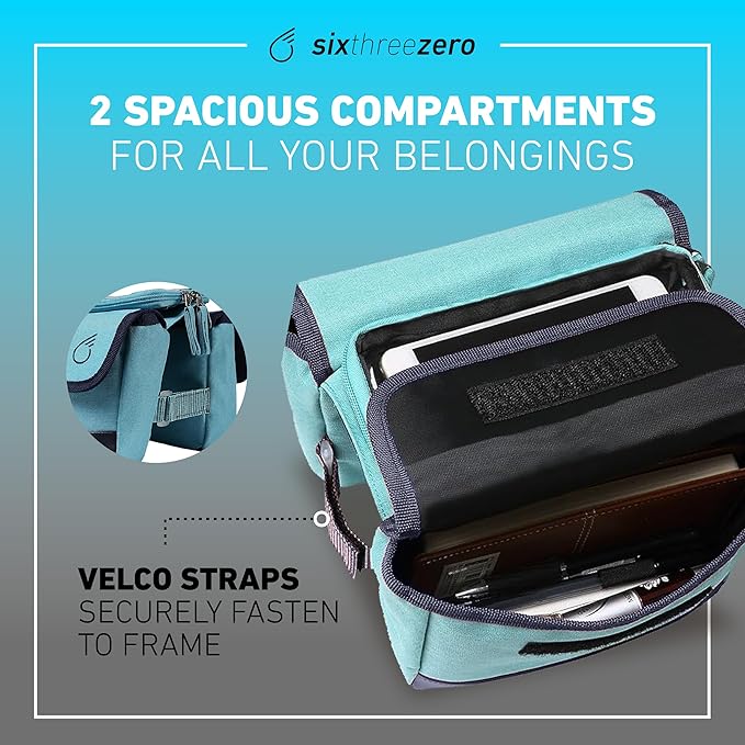 sixthreezero Frame Mount Bike Bag, Waterproof Universal Bicycle Pouch, Double Sided Cargo Storage Bags for Top Tube with Phone Holder