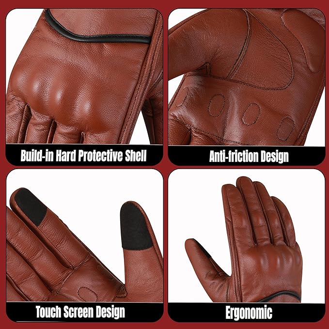 Motorcycle Gloves for Men & Women – Touchscreen Dirt Bike Gloves with Hard Knuckle Armor & Non-Slip Grip for Motorcycling, Road Racing, Biking, Climbing & Outdoor