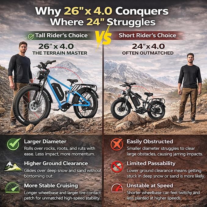 Apex 50 Electric Bike Dual Motor for Adults (CA Immediate-De'livery) 52V 25AH/48V 25AH, 26" Fat Tires Full Suspension 35MPH/100Mile, Hydraulic Brake