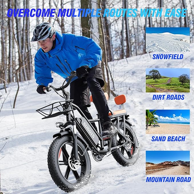 Electric Bike for Adults, 16"/20" Tire E-Bike with 750W/1000W Peak Motor, 48V Removable Battery, Up to 45/60 Miles Range & 28/30MPH, Folding Electric Bike for City and Outdoor Ride