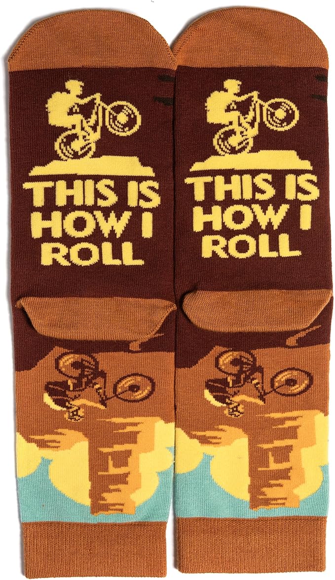 Lavley Bike Socks - Gifts for cyclists and mountain bikers - Fun holiday or birthday gift - Great stocking stuffer