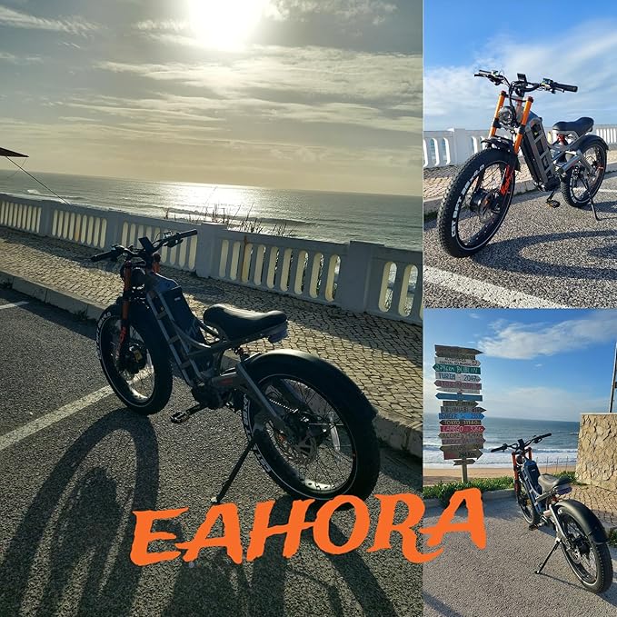 eAhora Romeo Pro 3/2 [2026] 46-50 Mph Electric Bike for Adults, Peak 5600W Dual Motor Ebike, 60V/52V 80Ah/70Ah 250 Miles Long Range E Bike, 26”*4.0 Fat Tire Air Full Suspension Off-Road E-Bike