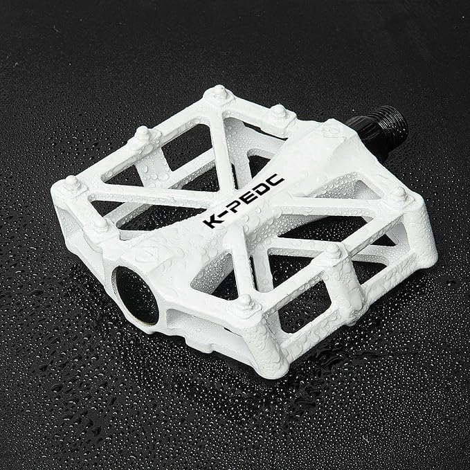 Bike Pedals 9/16 for MTB, Mountain Road Bicycle Flat Pedal, with 16 Anti-Skid Pins -Universal Lightweight Aluminum Alloy Platform Pedal for Travel Cycle-Cross Bikes etc