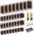 Bike Tire Repair Kit - Bycicle Inner Tube Puncture Patch Kits with 32PCS Vulcanizing Patches,Metal Rasp, for Motorcycle BMX Cycling MTB Road Mountain Bicycle Z4