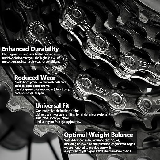 Thinvik Bike Chain 11 Speed, 1/2''× 11/128'', 110 Links - Road & Gravel and MTB Chain for Shimano and SRAM(Not for SRAM AXS) - Basic Silver - Quick Link Included