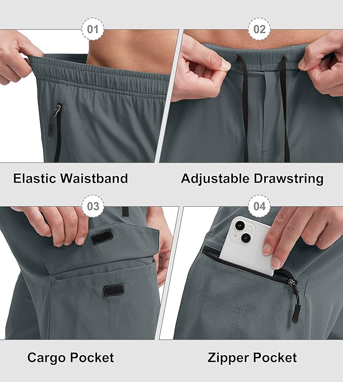 Bikewa Men's Mountain Bike Shorts 3D Padded Loose-fit Biking Riding Cycling Bicycle Biker Shorts Zipper Pockets
