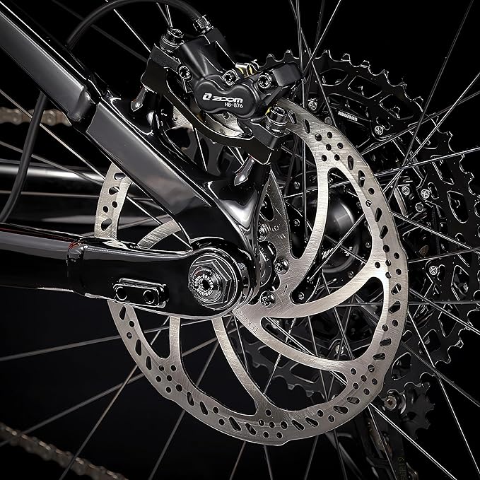 Hycline 4-Pistons Ebike Hydraulic Brake Set: Zoom H876E 2-PIN Power-Off Electric Bike Disc Brake Kit Included 160mm/180mm Rotors and Mounting Adapter