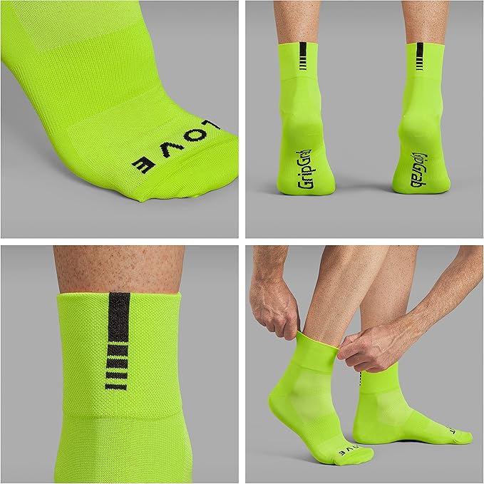 GripGrab Lightweight SL Performance Summer Cycling Socks Eyecatching 2 Lengths Road Mountain Gravel Bike Indoor Biking