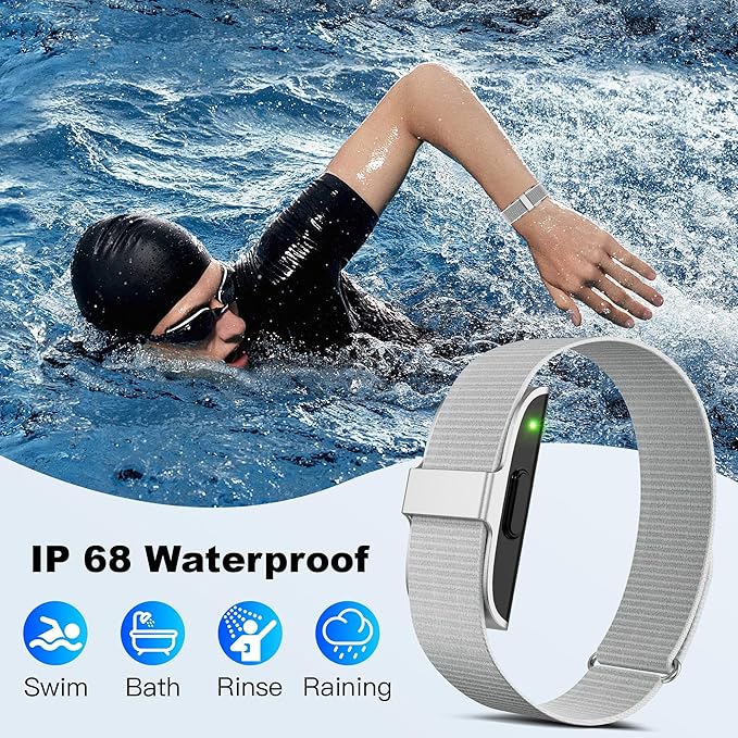 Fitness Tracker with Blood Pressure & Blood Oxygen Monitor, 24/7 Heart Rate Sleep Tracking, IP68 Waterproof Smart Watch, Step Calorie Counter, Activity Tracker for Men Women (Silver1)