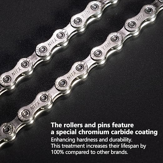 Thinvik Bike Chain 11 Speed, 1/2''× 11/128'', 110 Links - Road & Gravel and MTB Chain for Shimano and SRAM(Not for SRAM AXS) - Basic Silver - Quick Link Included