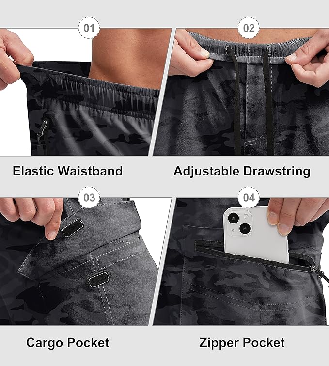 Bikewa Men's Mountain Bike Shorts 3D Padded Loose-fit Biking Riding Cycling Bicycle Biker Shorts Zipper Pockets