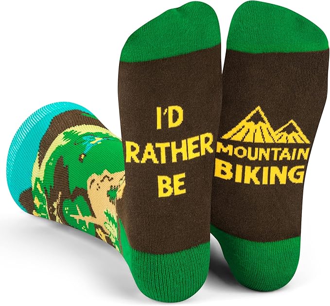Lavley Bike Socks - Gifts for cyclists and mountain bikers - Fun holiday or birthday gift - Great stocking stuffer