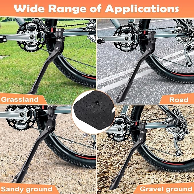 Bike Kickstand for Adult Bikes,Aluminum Alloy Bicycle Kickstand Adjustable for 24-29 Inch,Bicycle Kickstand for Mountain Bike, Trek Bike, Road Bike, City Bike,Non-Slip Sole (style-3)