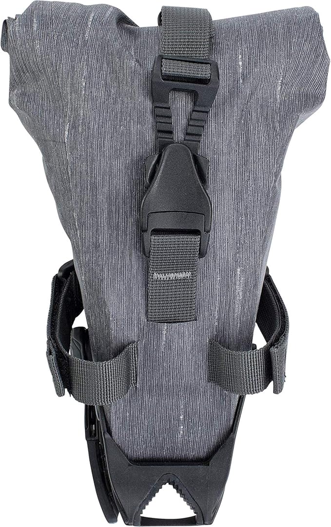 EVOC SEAT BAG TOUR saddle bag, Bicycle frame bag for more storage space on the seat post (size: M, 0.7 L storage space, abrasion-resistant, water-repellent, Hypalon reinforcement), Carbon Grey