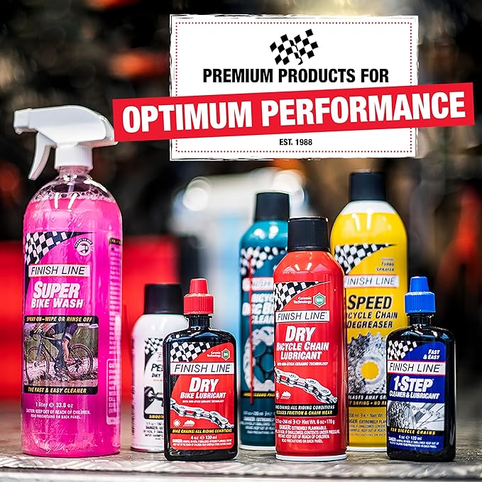 Finish Line Wet Bicycle Chain Lube – Long-Lasting Wet Style Lubricant for Road, Mountain, and Gravel Bikes – Reduces Friction and Repels Water- Shop Size – 1 Gallon