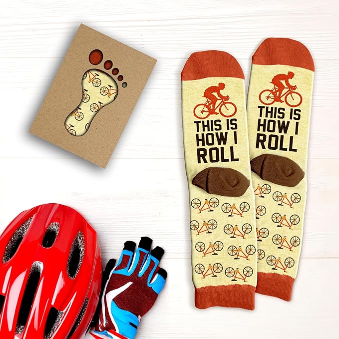 Cycling Socks - Gifts for Cyclists, Mountain Bike Accessories, Bike Socks and Funny Biker Gifts for Men