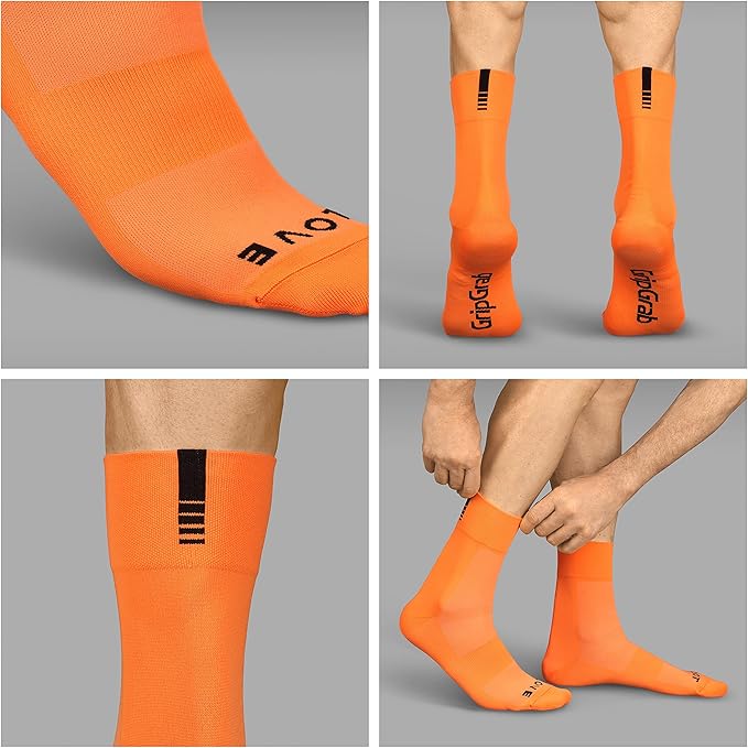 GripGrab Lightweight SL Performance Summer Cycling Socks Eyecatching 2 Lengths Road Mountain Gravel Bike Indoor Biking